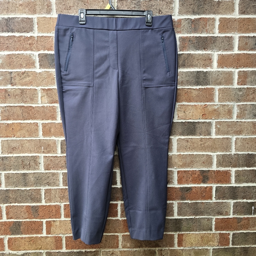 Lane Bryant Navy Blue Ankle Pants 16 Pull On Stretch Work Career